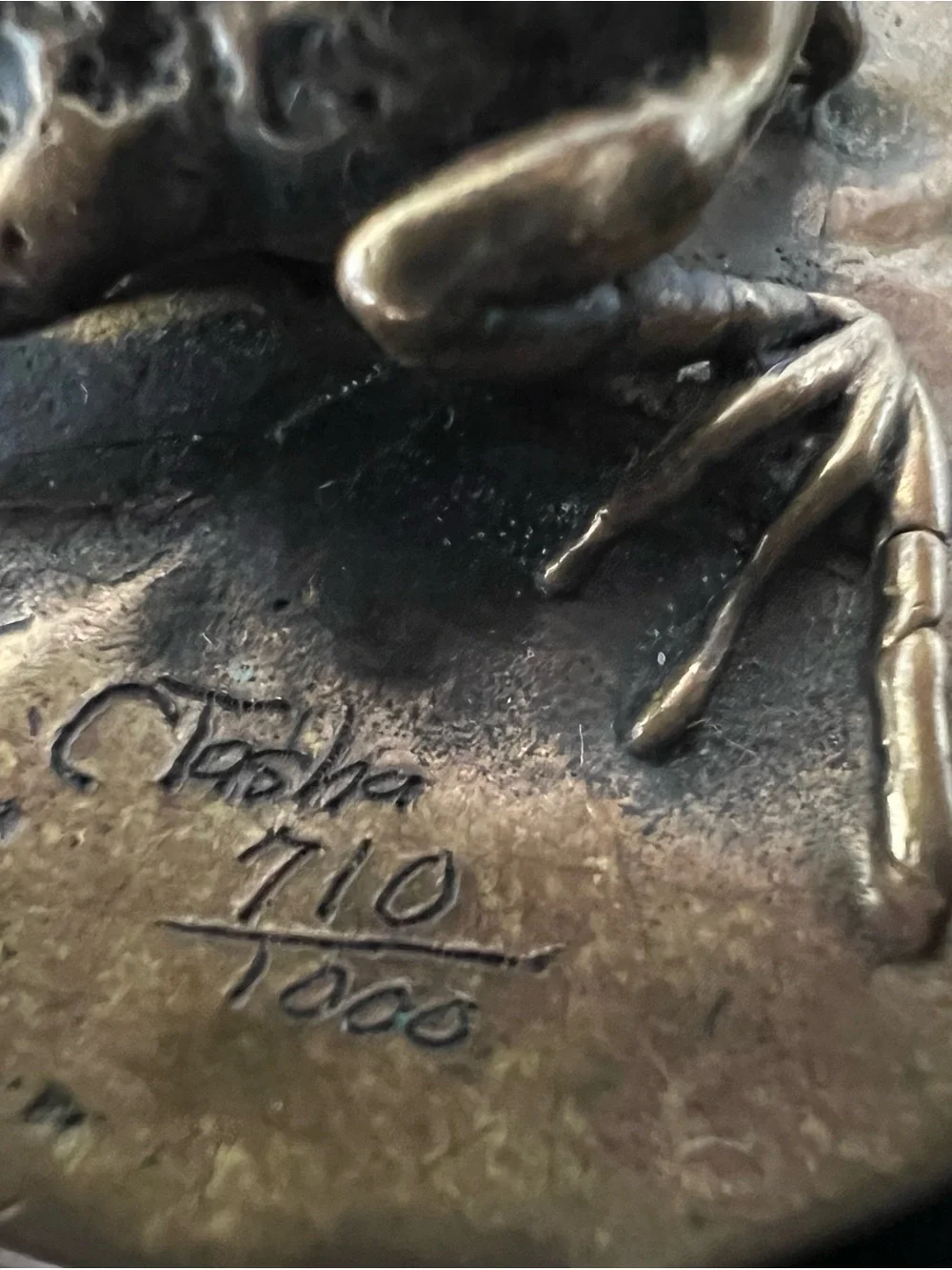 Vintage Carl Tasha Frog Brass Belt Buckle | Limited Edition #710/1000 | Signed